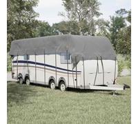 Ordellia Bâche de toit pour caravane - Gris - 1000 x 300 cm - 3 couches de tissu non tissé - Imperméable - Résistant aux UV - Résistant au vent - Avec 13 paires de sangles à boucle - Sac de rangement