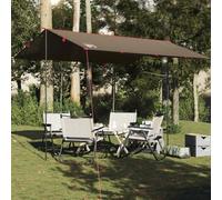 Ordellia Bâche marron en polyester 185T avec revêtement PU 366 x 306 cm, bâche de camping imperméable avec œillets, protection légère contre la pluie et protection solaire pour l'extérieur, trekking