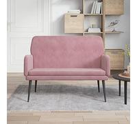 Ordellia Banc en velours rose 108 x 79 x 79 cm rembourré, structure en métal et mousse, banc de salle à manger, banc, banc de couloir, pour salon, chambre à coucher et entrée