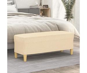 Ordellia Banc rembourré crème, 100 x 35 x 41 cm, tissu en polyester et contreplaqué, pour salle à manger, couloir, chambre à coucher et salon, comme banc pour un usage quotidien