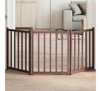 Ordellia Barrière pour Chien Pliable en Bois Massif de Sapin 150 cm avec Panneaux arqué pour sécurité Chien Petit et Moyen intérieur extérieur Facile à Transporter