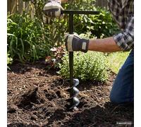 Ordellia Bêche et tarière manuelle 80 mm avec rallonge mèche spirale pour forage sol terre jardin plantation arbre clôture construction