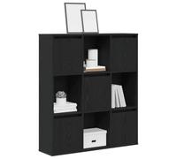 Ordellia Bibliothèque aspect chêne noir, 89 x 24 x 101,5 cm, en bois avec porte, organisateur de rangement polyvalent pour livres et décoration de chambre