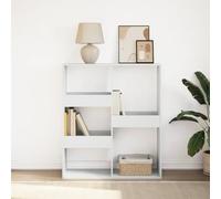 Ordellia Bibliothèque classique blanche, 100 x 33 x 115 cm, en bois avec 5 compartiments, séparateur de pièce polyvalent pour salon et bureau, idéale comme solution de rangement