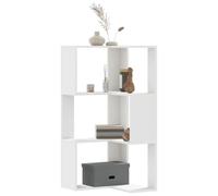 Ordellia Bibliothèque d'angle, blanche, à 3 étagères, 50 x 50 x 102 cm, en bois robuste, organisateur de rangement polyvalent, pour livres, décoration et petites pièces