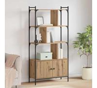 Ordellia Bibliothèque en bois à 7 compartiments, 1 porte, 154,5 cm de haut, étagère sur pied, pour salon, bureau et chambre à coucher