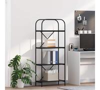 Ordellia Bibliothèque moderne aspect chêne noir, 60 x 30 x 146 cm, en matériau dérivé du bois avec 4 étagères, support stable pour salon, bureau et chambre à coucher