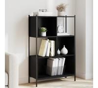 Ordellia Bibliothèque Noire en Bois d’ingénierie 72x28x109 cm, rayonnage Mural avec Acier Enduit de Poudre, Armoire de Rangement pour Salon Bureau Chambre, capacité 20 kg par Niveau