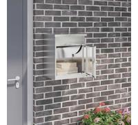 Ordellia Boîte à colis en acier inoxydable argenté 47,5 x 38 x 59 cm avec serrure et espace de rangement pour extérieur, jardin, entrée et courrier sécurisé, résistant aux intempéries, moderne