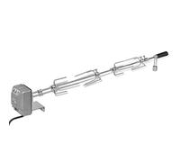 Ordellia Brochette de barbecue avec moteur en acier chromé - Longueur de la brochette de 1000 mm - Avec 4 fourchettes - Pour barbecue au gaz ou au charbon de bois - Pour rôtir uniformément la viande