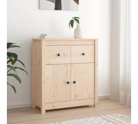 Ordellia Buffet 70 x 35 x 80 cm en pin massif rustique avec espace de rangement, non traité, pour salon, salle à manger, couloir