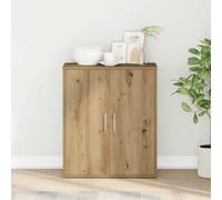 Ordellia Buffet artisan en chêne 60 x 31 x 70 cm, matériau à base de bois, espace de rangement stable pour salle à manger, cuisine et salon, avec poignées pratiques