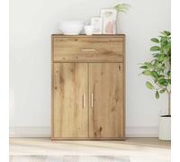 Ordellia Buffet en chêne artisanal, 60 x 30 x 84 cm, en bois dérivé du bois, avec 1 tiroir et 2 portes, armoire de rangement durable pour salle à manger et espaces de vie
