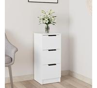 Ordellia Buffet moderne blanc 30 x 30 x 70 cm, en bois robuste, avec 3 tiroirs, pour salon, chambre à coucher et couloir, espace de rangement polyvalent