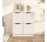 Ordellia Buffet moderne, blanc, 60 x 30 x 70 cm, en bois dérivé du bois, avec 4 portes, espace de rangement spacieux pour cuisine, salon et salle à manger