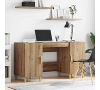 Ordellia Bureau en Bois d'ingénierie 140 x 50 x 75 cm avec Espace de Rangement Ample Design Industriel Rustique idéal pour Travail, étude, télétravail, Chambre ou Salon Ergonomique et modulable
