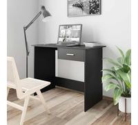 Ordellia Bureau noir en bois 100 × 50 × 76 cm avec tiroir, peu encombrant, pour bureau, maison, chambre d'enfant, ergonomique comme bureau d'ordinateur et table de travail