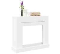 Ordellia Cadre de cheminée Blanc 100x30x87,5 cm en Bois d'ingénierie pour Flamme LED décorative avec étagère Pratique, Compatible avec poêle à Bois, Insert ou Foyer pour Ambiance chaleureuse
