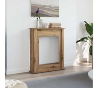 Ordellia Cadre de cheminée en chêne Artisan - 75 x 20 x 87,5 cm - Console de cheminée pour cheminée électrique avec flammes LED - Étagère décorative pour salon et salon