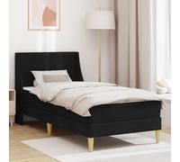 Ordellia Cadre de lit avec matelas noir 90 x 200 cm en polyester respirant avec mousse à froid, ressorts ensachés et mousse à mémoire de forme, ergonomique pour chambre à coucher et chambre d'enfant