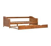 Ordellia Cadre de lit Extensible en Bois de pin Marron Miel 90x200 cm avec lit inférieur escamotable à roulettes pour Chambre Multifonction, canapé-lit Pratique et Durable