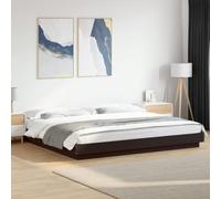 Ordellia Cadre de lit noir 200 x 200 cm, matériau dérivé du bois, lit plate-forme robuste, design moderne pour chambre à coucher, lattes de contreplaqué stables, résistant à l'humidité, sommeil