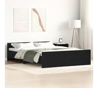 Ordellia Cadre de lit noir aspect chêne 120 x 190 cm, lit plate-forme robuste en bois dérivé du bois, lit stable pour chambre à coucher, cadre de lit durable, sans matelas, 120 x 190 cm, petit double