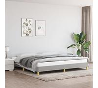 Ordellia Cadre de lit sans matelas gris clair 200 x 200 cm, housse en tissu, construction en bois stable, respirant, pour un sommeil réparateur dans la chambre à coucher