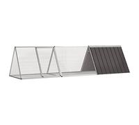 Ordellia Cage à lapin anthracite en acier galvanisé 302,5 x 80,5 x 71 cm, cage extensible pour lapin et cochon d'Inde, enclos en treillis pour l'intérieur et l'extérieur, utilisation sûre dans le