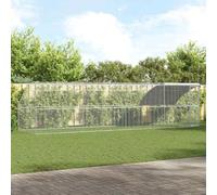 Ordellia Cage à Poules en Acier argenté 800 x 200 x 200 cm, abri extérieur modulable, enclos Robuste pour Poules, Furet ou Lapin, Protection Contre intempéries, Facile à Assembler