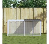 Ordellia Cage à Poulets avec Toit Anthracite 203 x 98 x 90 cm en Acier galvanisé, abri modulable pour Petits Animaux, Habitat extérieur, Grillage Durable, enclos de sécurité pour Poules et rongeurs