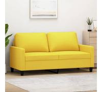 Ordellia Canapé 2 places Jaune Clair 140 cm Tissu Structure Métal Rembourrage Confortable Idéal pour Salon et Relaxation Design Moderne