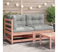 Ordellia Canapé de Jardin 2 Places en Bois de Douglas Massif avec Coussins Gris, Module d Angle et Banquette d extérieur, pour terrasse Patio Balcon, Assise Confortable