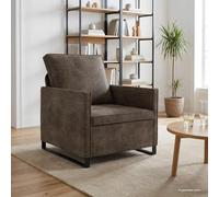 Ordellia Canape Divan Sofa Gris Fonce, Banquette Fauteuil 70 x 81 x 82 cm, Tissu Polyester Suede synthétique, Cadre métal, 1 Place pour Salon sejour Chambre Bureau Interieur Maison