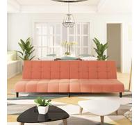Ordellia Canapé-lit 2 Places Rose en Velours Polyester, Cadre Bois, Dimensions canapé 200 x 84,5 x 69 cm, lit 200 x 100 x 32 cm, Convertible pour Salon Chambre