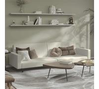 Ordellia Canapé-lit à 2 Places crème en Velours, Convertible, modulable, clic clac, Sofa lit, Relax, pour Salon, Chambre, Bureau, Couchage d’appoint avec Dossier inclinable et Cadre Bois