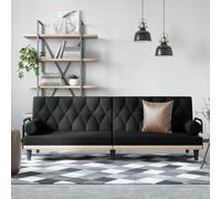 Ordellia Canapé lit Noir en Tissu Polyester avec accoudoirs, canapé Convertible clic clac, Dossier inclinable et Couchage pour invités, Taille 205 x 100 x 47 cm, 1 Ensemble