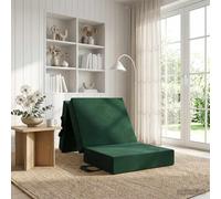 Ordellia Canapé-lit Pliable 75 x 63 x 45 cm Vert foncé Tissu Polyester Respirant, Fauteuil Convertible Compact pour Chambre ou Salon Petit Espace, Facile à Transformer et Entretenir