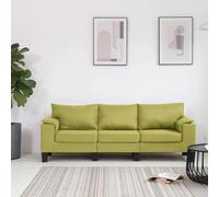 Ordellia Canapé moderne 3 places vert en tissu, design élégant pour salon, résistant, polyvalent, facile à monter, pieds noirs élégants