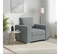 Ordellia Canapé moderne de 59 cm, gris clair, en tissu, fauteuil confortable avec accoudoirs larges, meuble de salon durable pour la détente et les invités