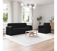 Ordellia Canapé modulaire 2 pièces en métal noir avec accoudoirs en bois, design ergonomique, coussins d'assise confortables pour la détente, meubles de salon durables