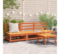 Ordellia Canapés de Jardin en Bois de pin Massif Cire Marron, Ensemble 2 pièces Module extérieur pour terrasse Patio, Dossier à Lattes, Assise Stable Jusqu’à 110 kg