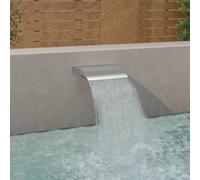 Ordellia Cascade de piscine argentée en acier inoxydable SS 304, 45 x 26 x 13 cm, douche à jet d'eau pour piscine, étang, jardin, terrasse, balcon et intérieur avec jeu d'eau calme