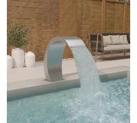 Ordellia Cascade de piscine avec LED en acier inoxydable 304, douche à bascule brossée 22 x 60 x 70 cm, décoration de jardin pour étang, bassin, terrasse, balcon et intérieur avec adaptateur