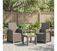 Ordellia Chaise de Jardin inclinable en polypropylène Gris Clair Design rotin, 2 pcs, Dossier Ajustable 3 Positions, pour Patio Balcon terrasse, détente et Lecture