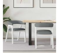 Ordellia Chaises de Salle à Manger en Bois de Caoutchouc Massif Blanc 54 x 57 x 73 cm, Lot de 2, Dossier pour Cuisine Repas bistrot, accoudoirs rembourrés et Pied carré