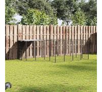 Ordellia Chenil en Acier Noir 6,05 m² Grand Espace extérieur avec Toit résistant à l'eau abri sécurisé pour Chien, idéal pour Jardin, Voyage, intérieur ou extérieur Durable