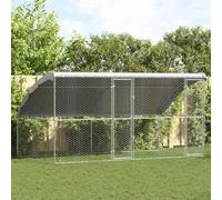 Ordellia Chenil pour Chiens 2 pcs Argenté 4 x 2 x 2 m en Acier galvanisé avec Toit, système de Verrouillage sécurisé, idéal pour extérieur et Jardin, Robuste et Facile à Entretenir