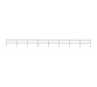 Ordellia Clôture de jardin en acier revêtu par pulvérisation, 13,6 m de long, 8 éléments de clôture, 9 poteaux, rectangulaire, stable, avec pointes de lance, brise-vue moderne pour terrasse et jardin