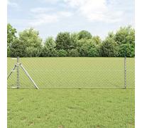 Ordellia Clôture en maille de chaîne galvanisée avec fixation au sol 10 x 0,8 m pour jardin terrasse barrière de séparation robuste en acier résistante aux intempéries et UV